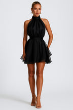 Halter Neck Layered Mesh A-Line Formal Cocktail Mini Dresses [Pre Order]