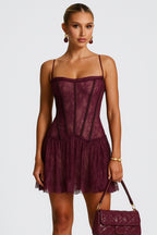 Cami Corset Guipure Lace See-Through Vacation Mini Dresses [Pre Order]