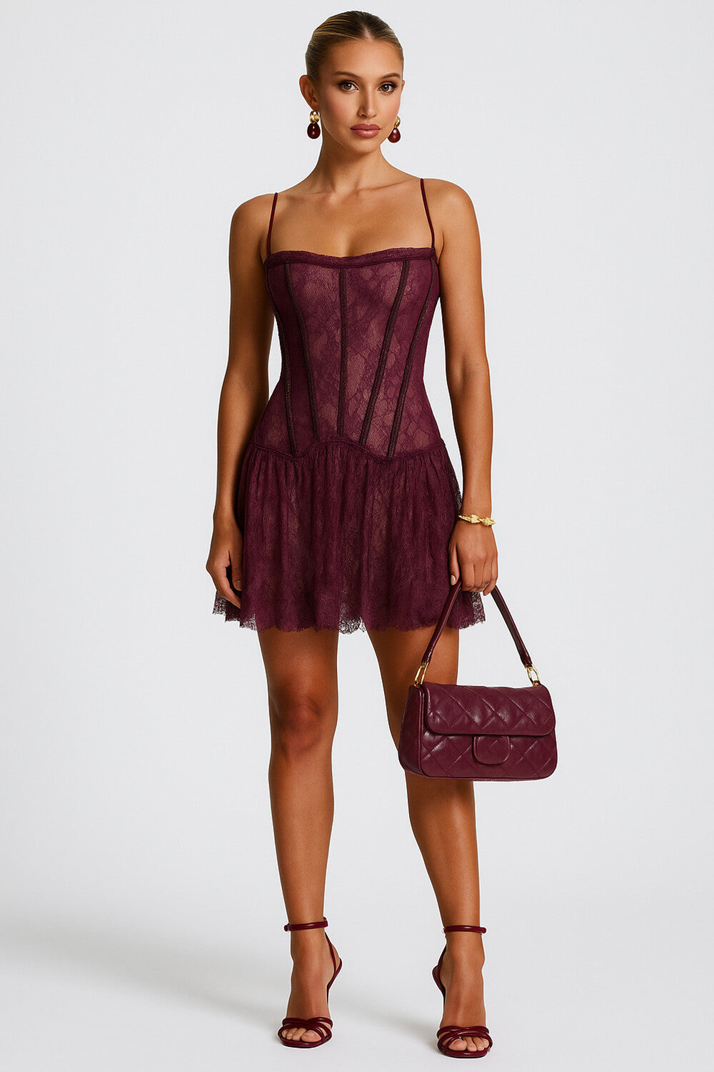 Cami Corset Guipure Lace See-Through Vacation Mini Dresses [Pre Order]