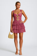 Starfish Decor Cutout Layered Hem Stylish Party Mini Dresses [Pre Order]