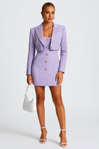 Lapel Collar Crop Blazer Square Neck Mini Dresses Formal 2pcs Set [Pre Order]