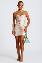 Cowl Neck Art Painting Print Cocktail Party Bodycon Mini Dresses [Pre Order]