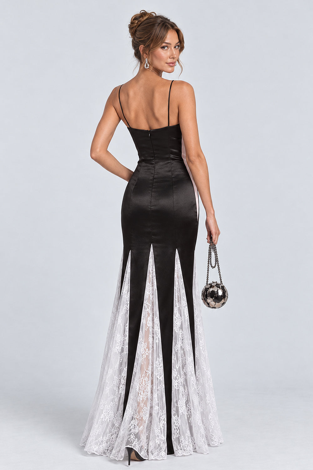 Satin Spaghetti Strap Lace Mermaid Maxi Dresses-Multicolor [Pre Order]
